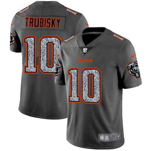 Men Chicago Bears #10 Trubisky Nike Teams Gray Fashion Static Limited NFL Jerseys->chicago bears->NFL Jersey